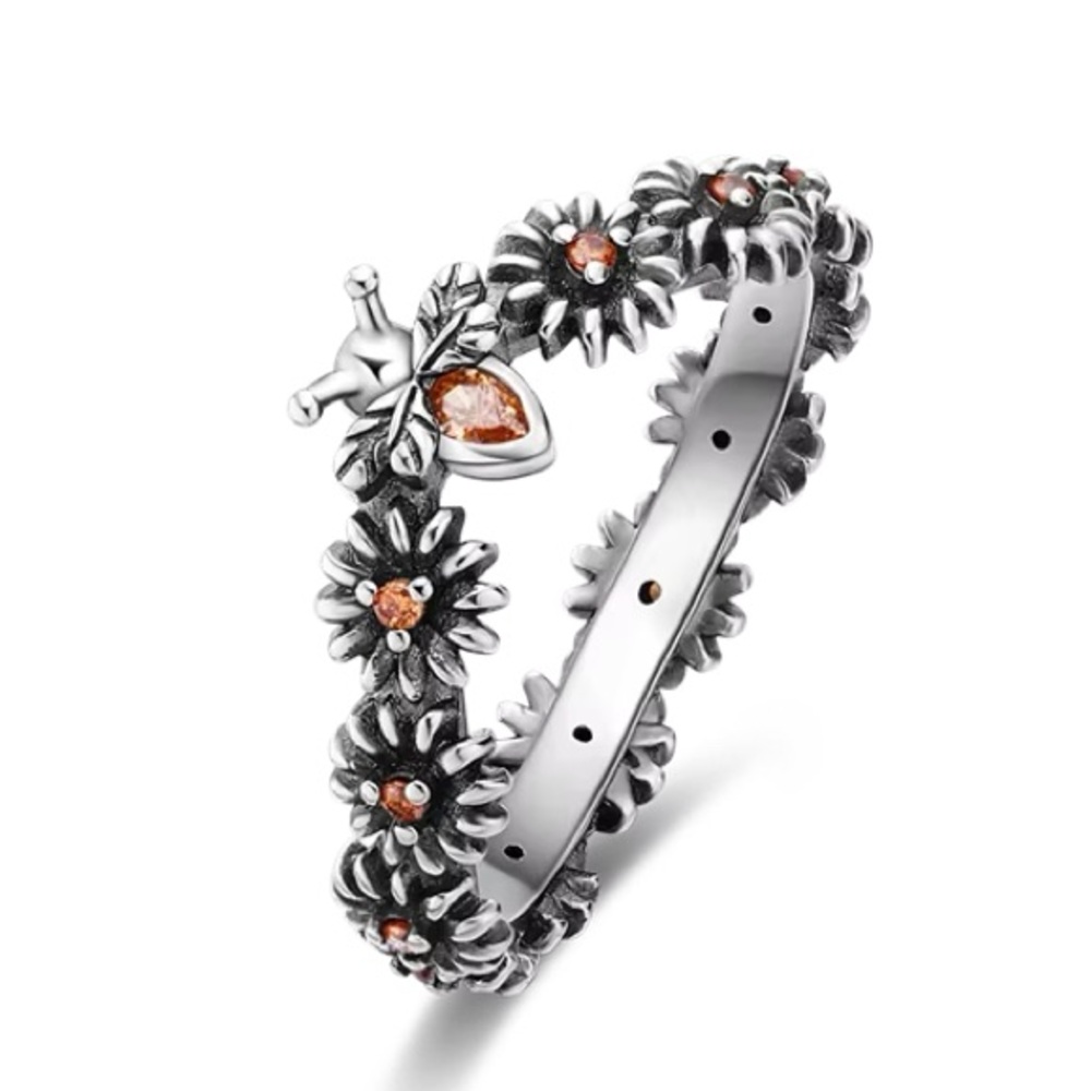 925 Silver Ring Infinity Butterfly Sparkling Zirc… - image 1